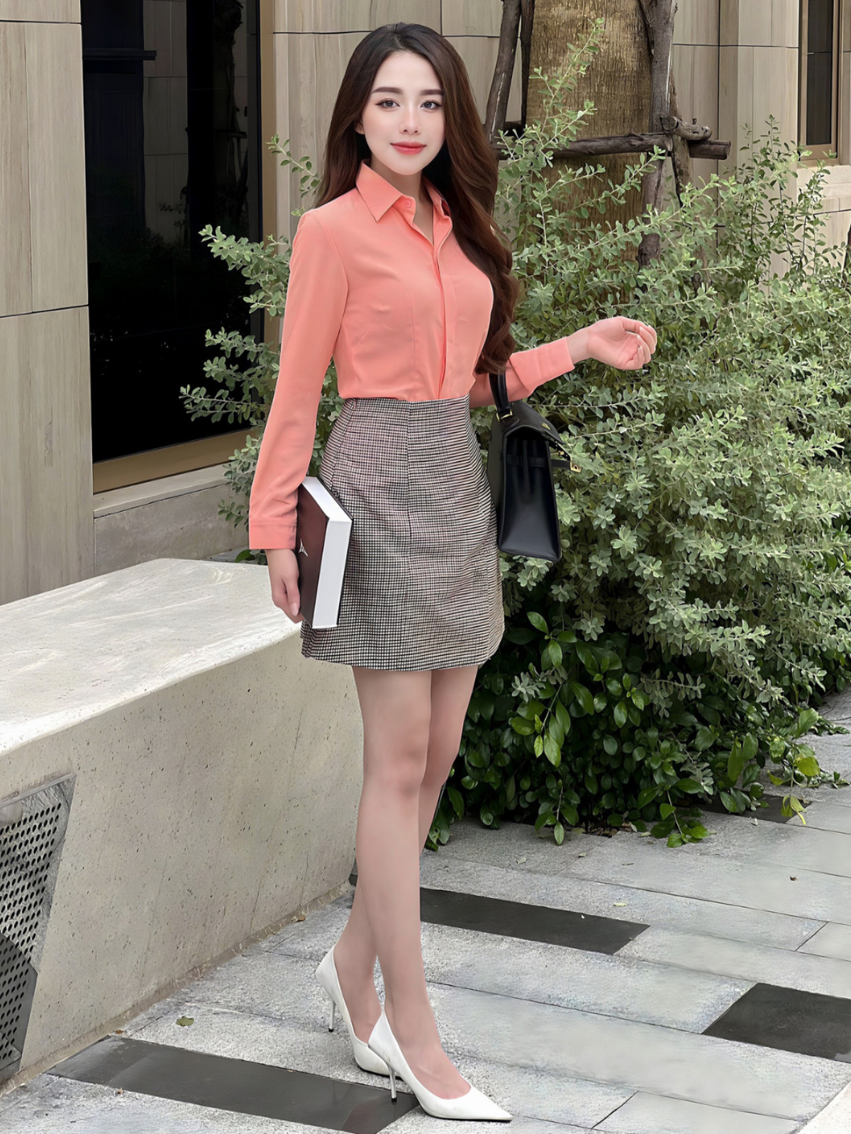 ÁO SƠ MI TAY DÀI CHIẾT EO AB0408