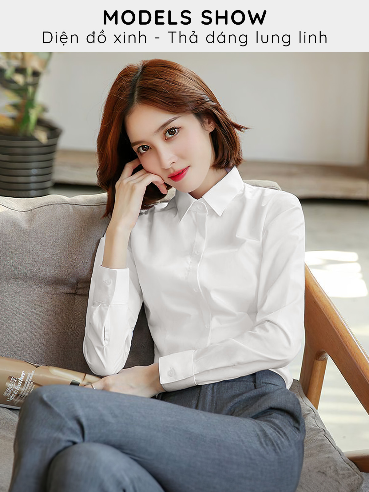 ÁO SƠ MI TAY DÀI BIG SIZE CHIẾT EO AB0480