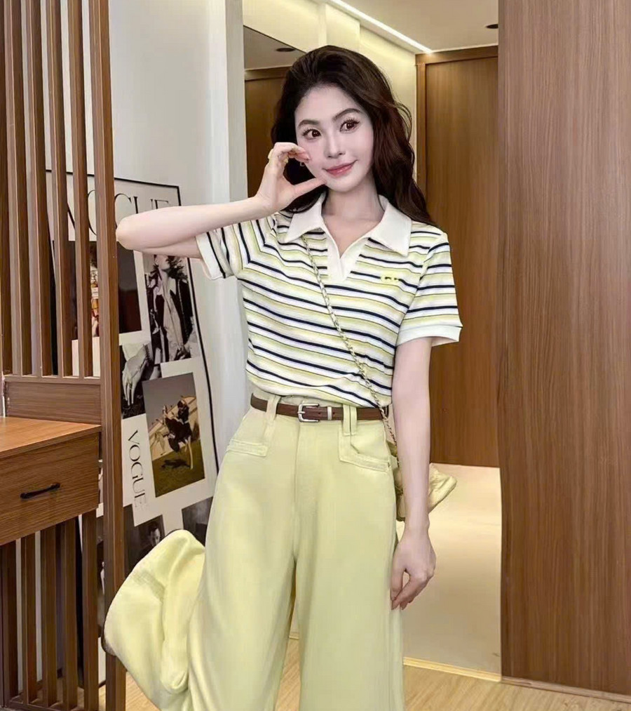 ÁO THUN SỌC NGANG CÓ CỔ AL0959