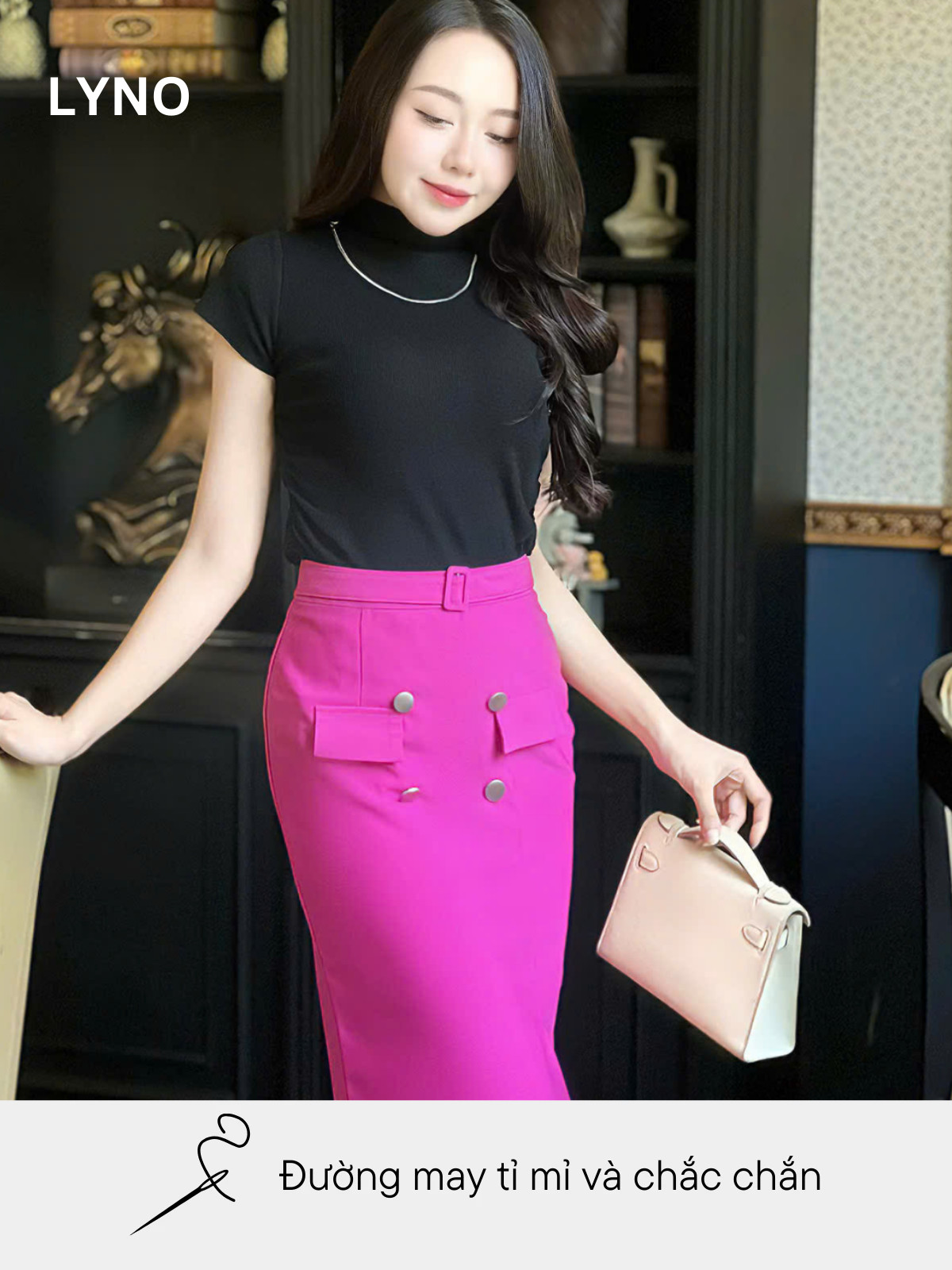 CHÂN VÁY ĐÍNH 4 NÚT AB0489
