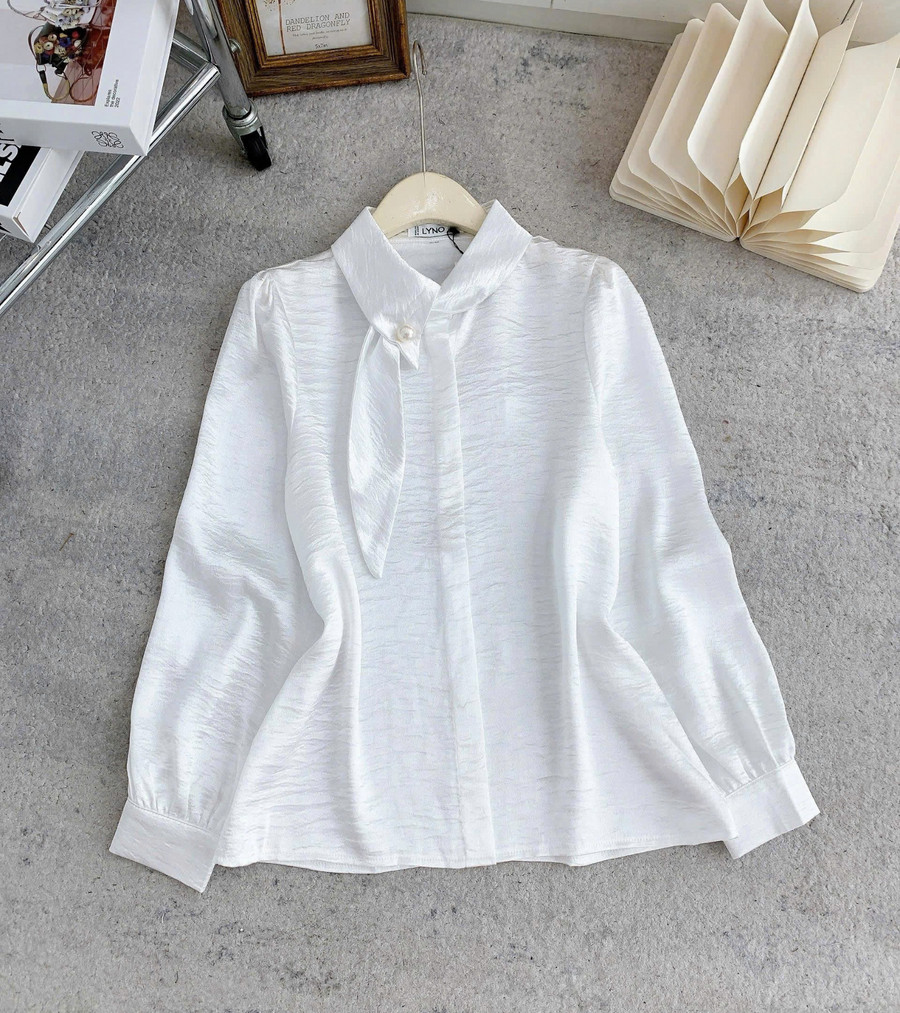 ÁO SƠ MI LỤA CỔ NƠ CÁCH ĐIỆU HI0025