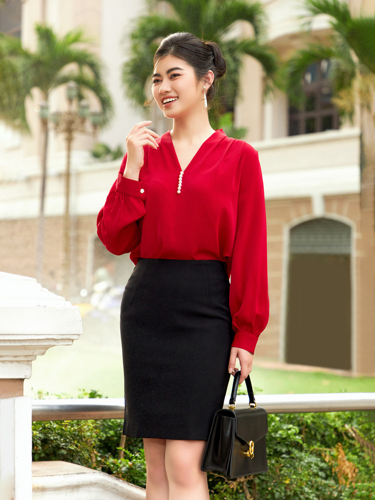 ÁO KIỂU AB0379 Đỏ
