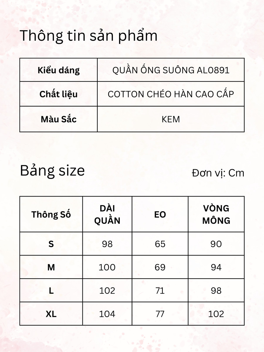 QUẦN ỐNG SUÔNG AL0891