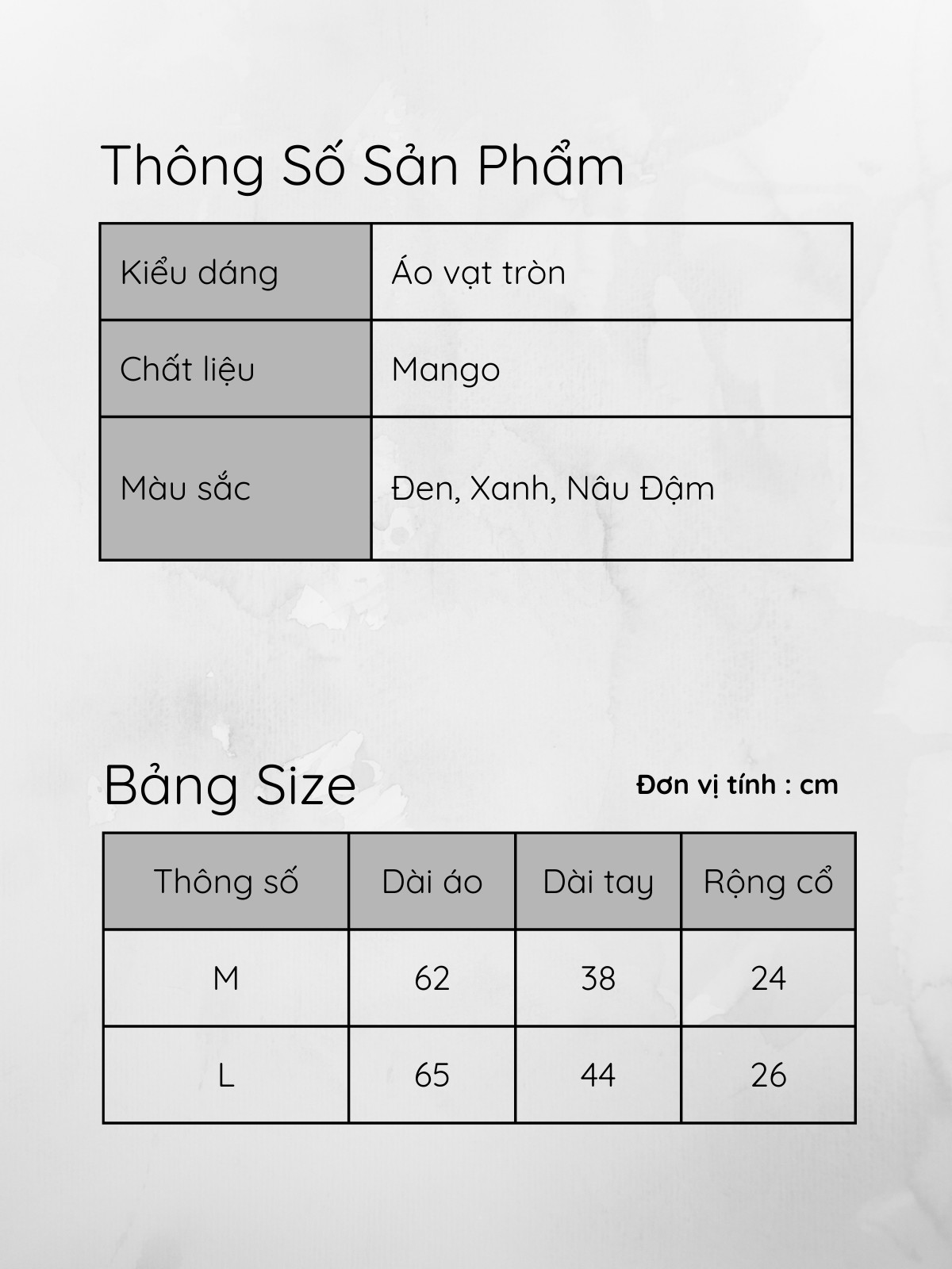 ÁO VẠT TRÒN TK0080