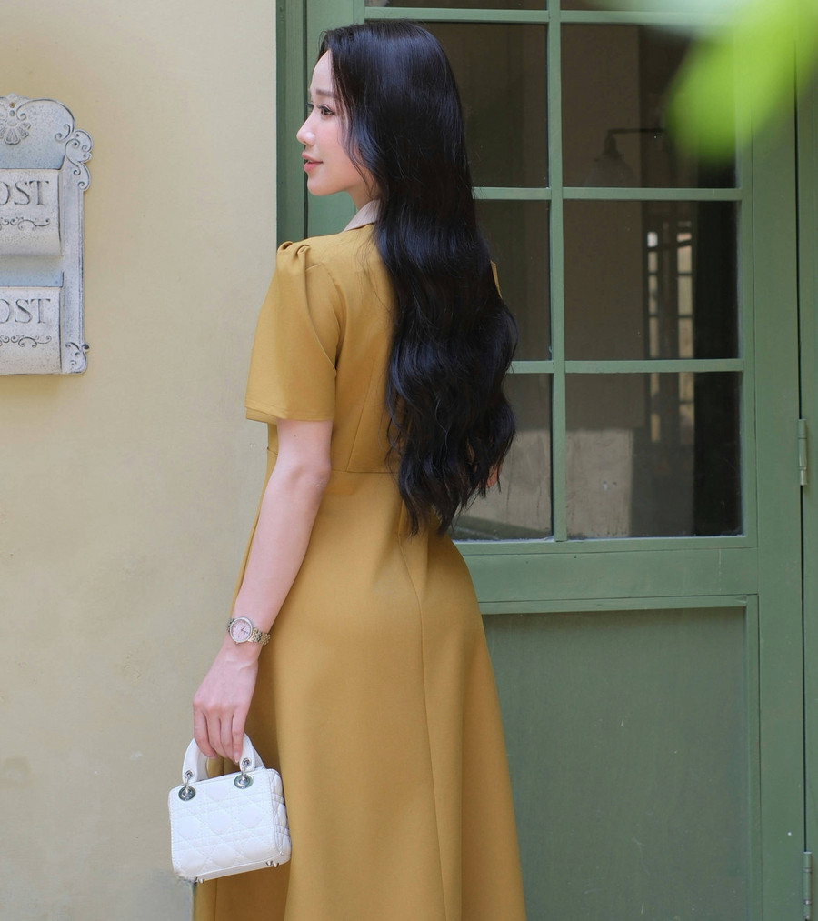 ĐẦM CỔ ĐÍNH HOA AL0919