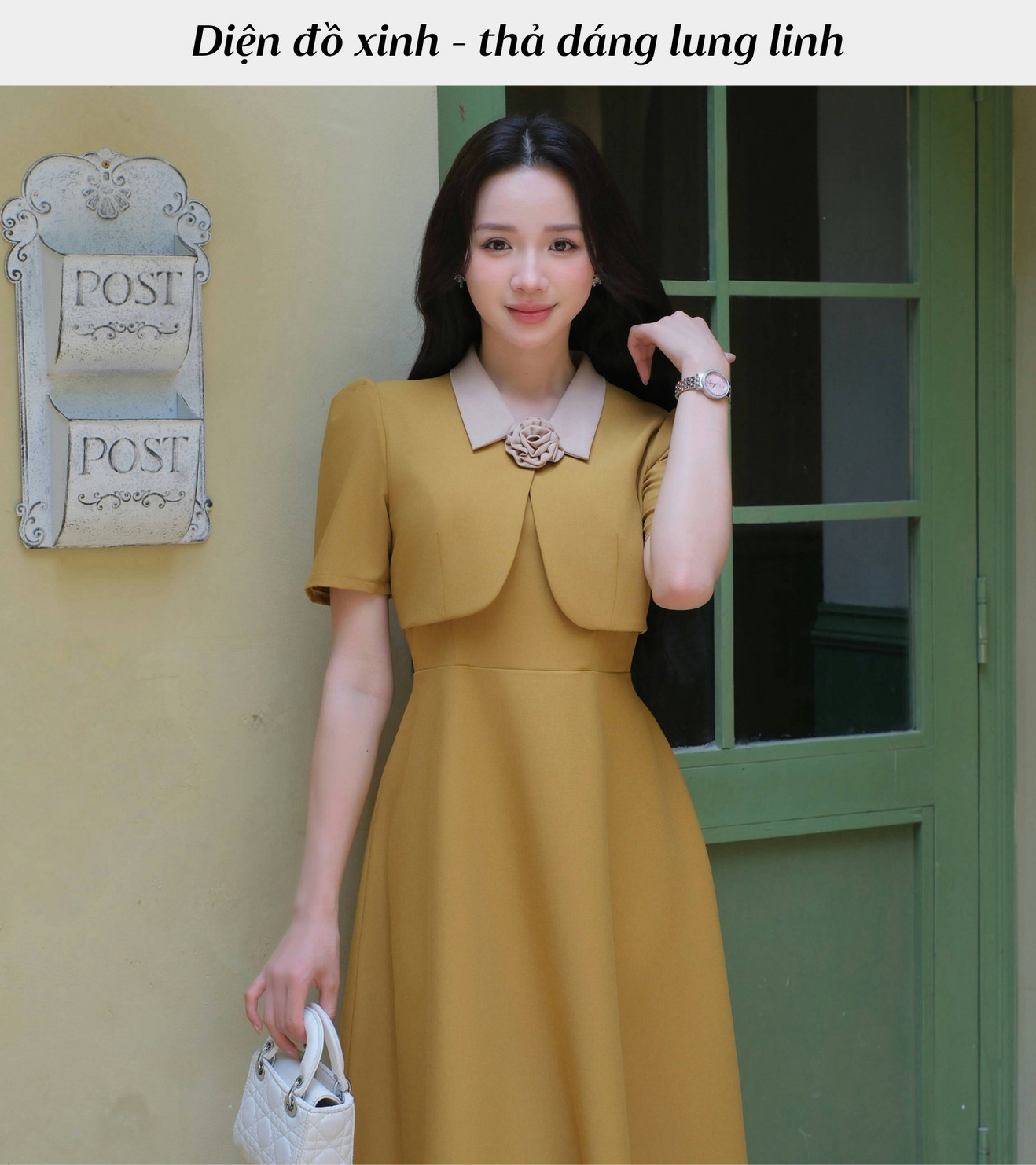 ĐẦM CỔ ĐÍNH HOA AL0919