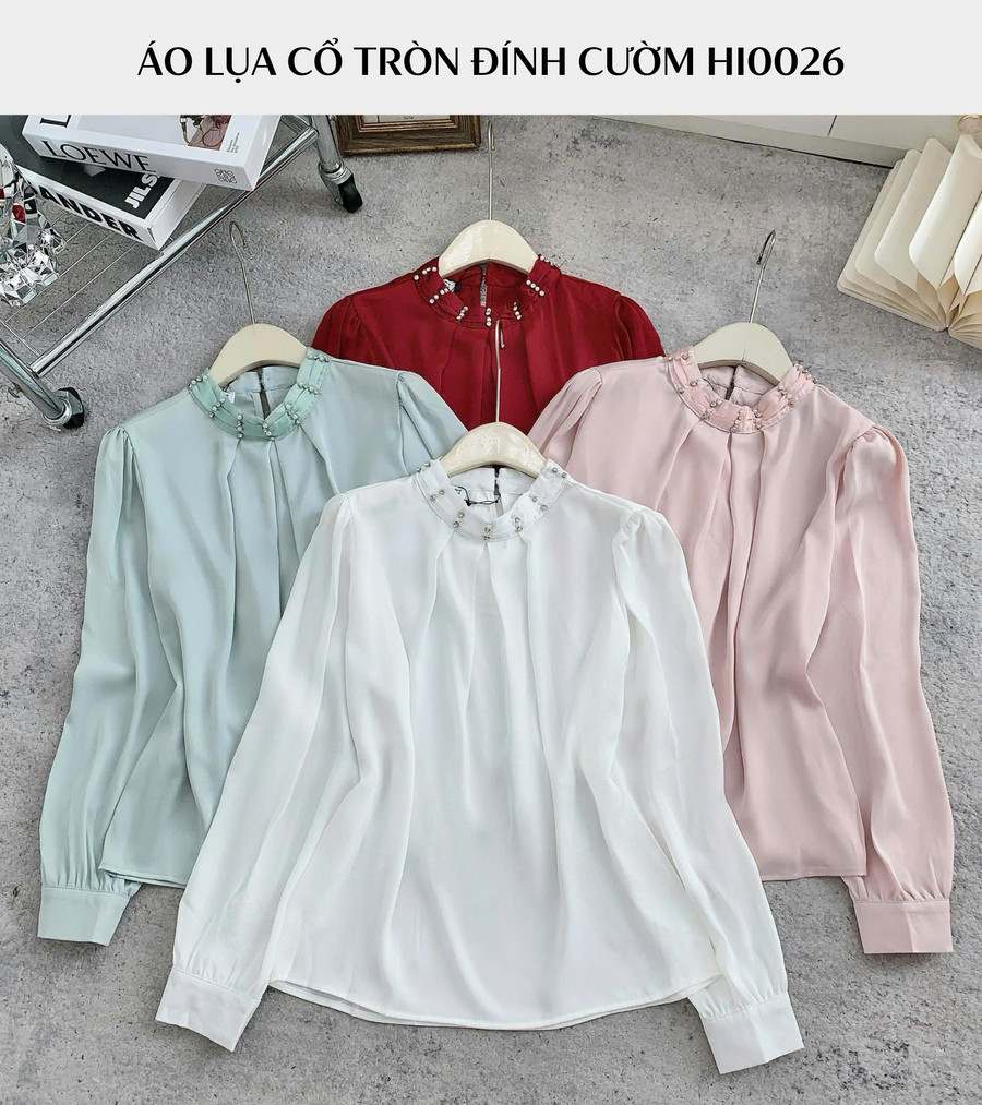 ÁO SƠ MI LỤA CỔ TRÒN HI0026