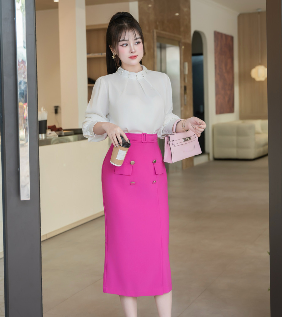 ÁO SƠ MI LỤA CỔ TRÒN HI0026