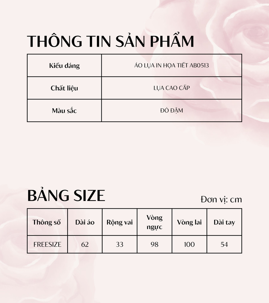 ÁO LỤA HỌA TIẾT AB0513