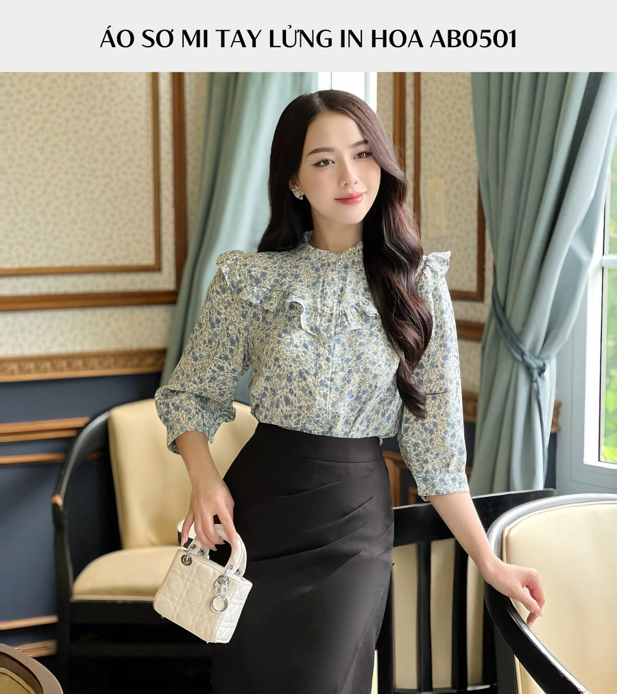 ÁO HỌA TIẾT HOA NHÍ  AB0501