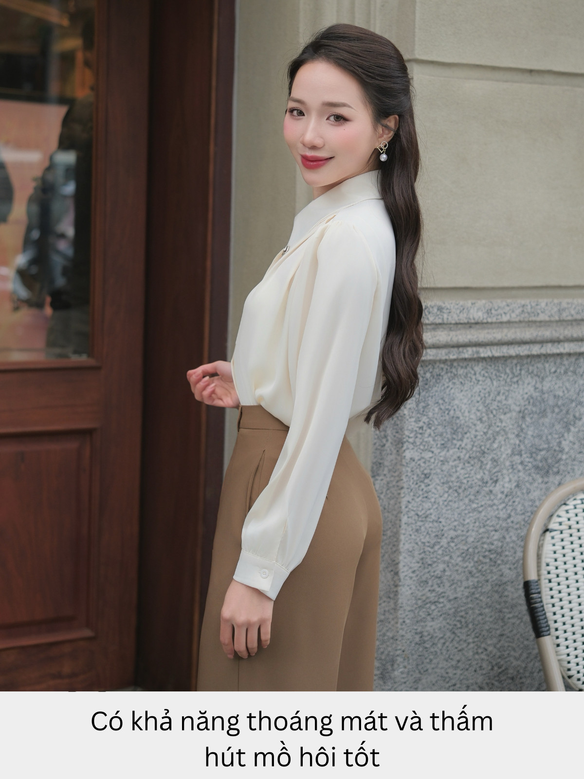 ÁO SƠ MI CỔ ĐÍNH DÂY HI0014