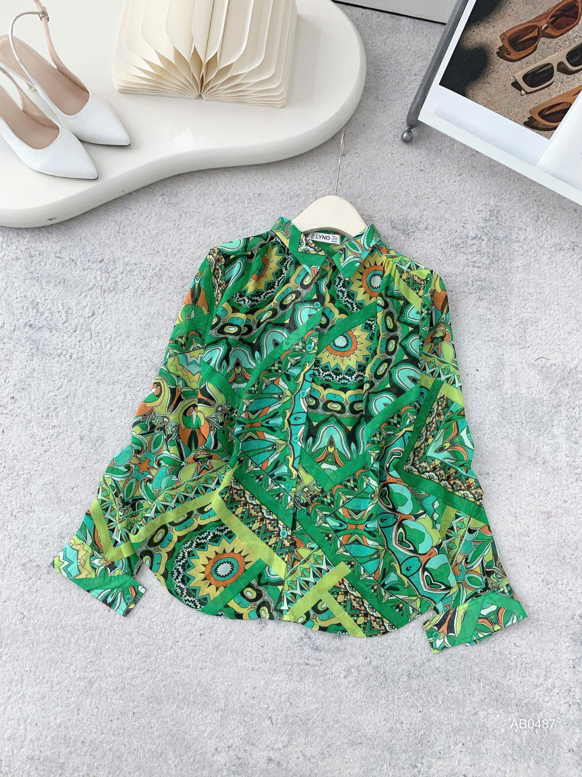 ÁO SƠ MI IN HỌA TIẾT AB0487