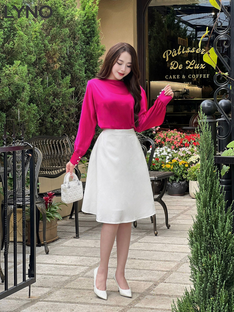 ÁO LỤA CỔ TRÒN TAY XẺ AB0485