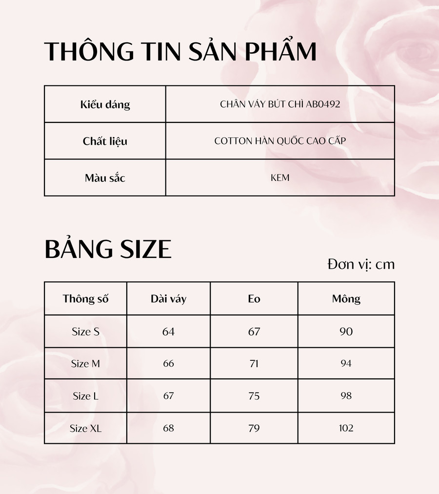 CHÂN VÁY BÚT CHÌ XẺ TÀ AB0492