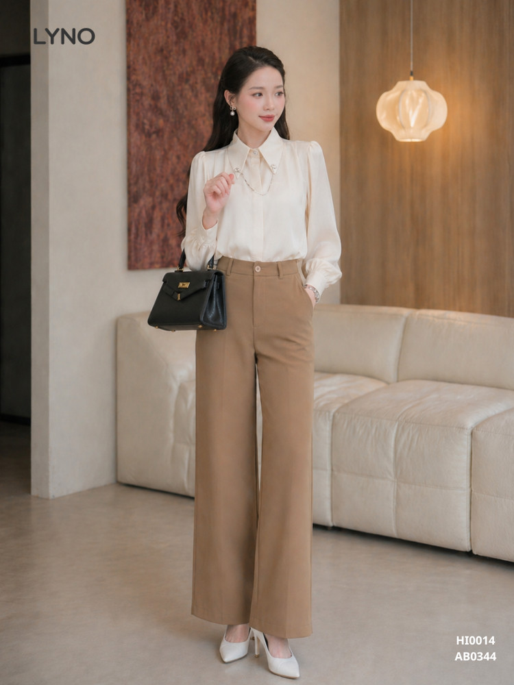 QUẦN DÀI ỐNG SUÔNG RỘNG AB0344 Nâu Đậm