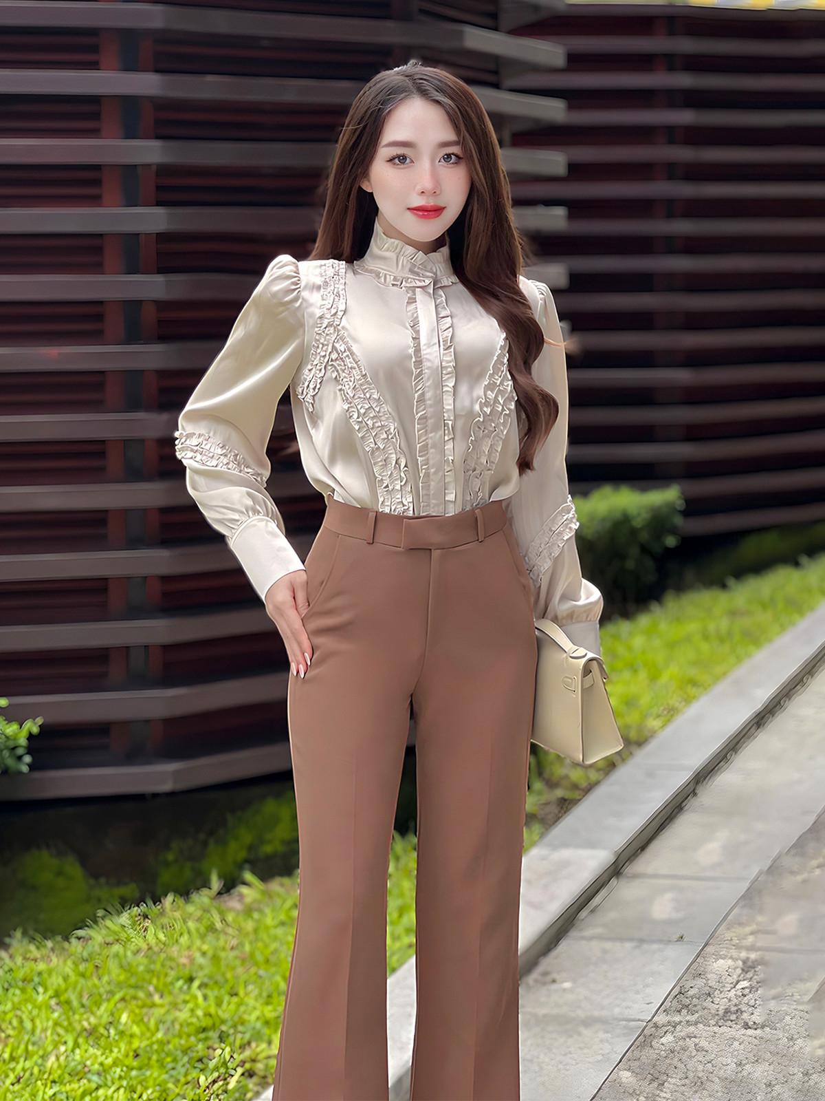 ÁO SƠ MI CAO CỔ DÀI TAY HI0009