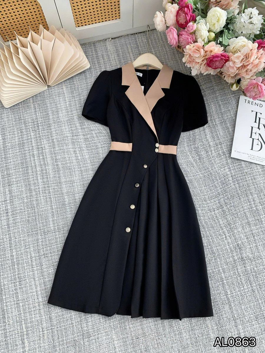 ĐẦM VEST CỔ PHỐI AL0863