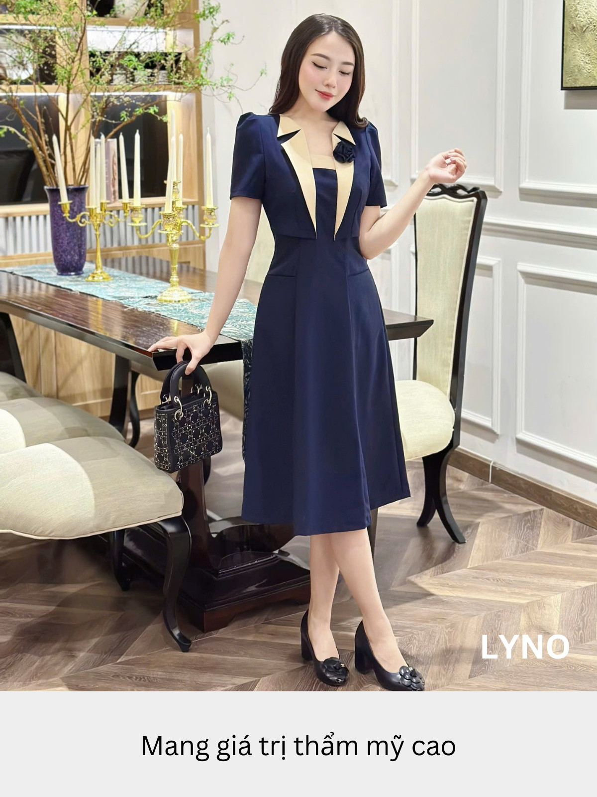 ĐẦM DÀI CỔ CHỮ U GIẢ VEST AL0860