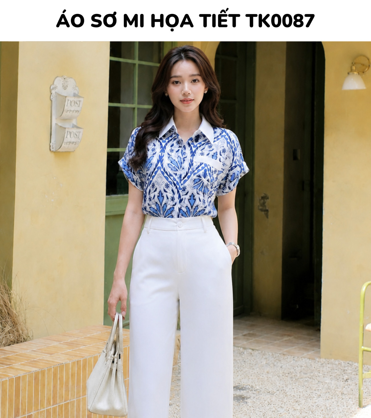 ÁO SƠ MI HỌA TIẾT NGẮN TAY TK0087