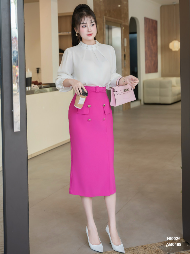 ÁO SƠ MI LỤA CỔ TRÒN HI0026