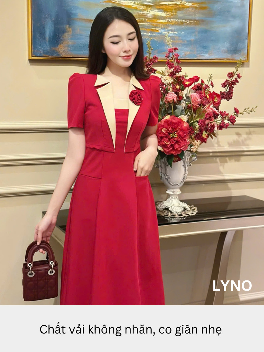 ĐẦM DÀI CỔ CHỮ U GIẢ VEST AL0860