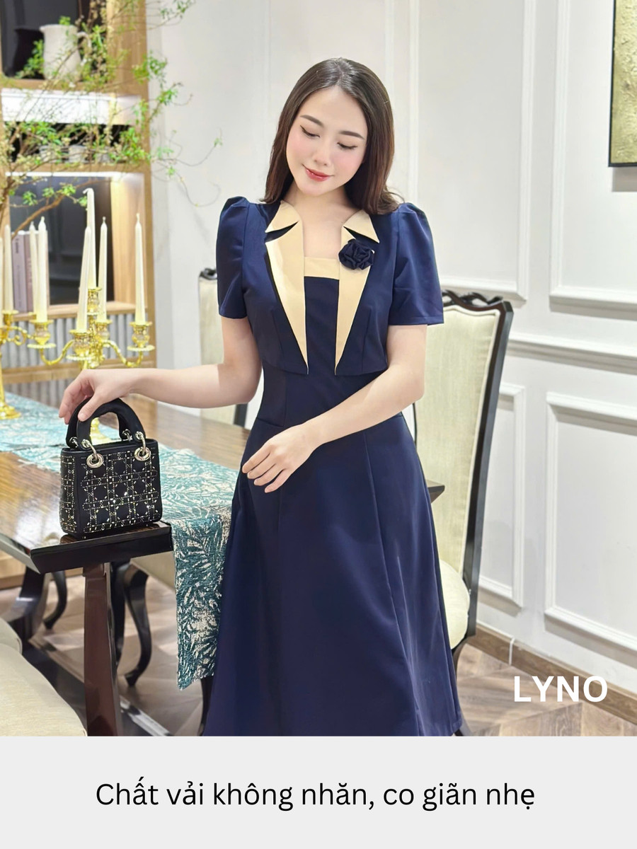 ĐẦM DÀI CỔ CHỮ U GIẢ VEST AL0860