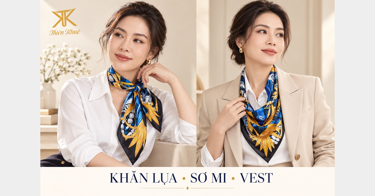 Cách phối khăn lụa với áo sơ mi và vest: 5 gợi ý cho trang phục công sở