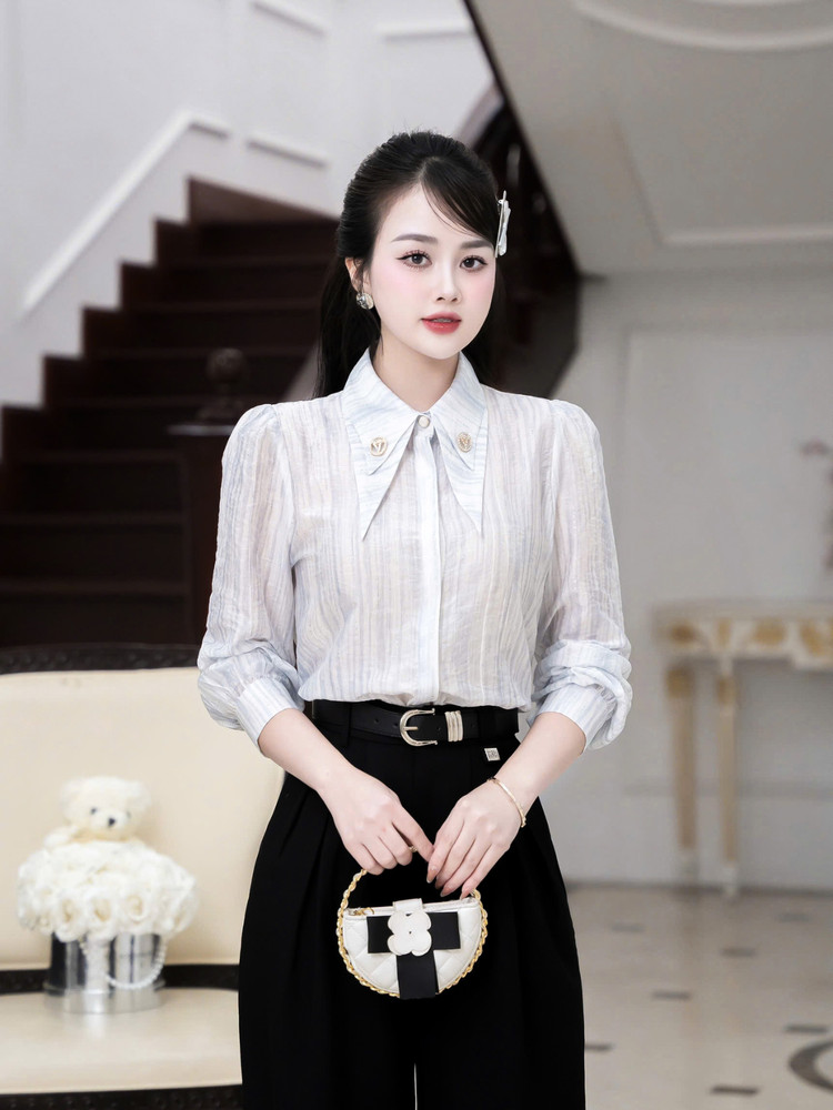 ÁO SƠ MI ĐÍNH KIM TUYẾN TAY DÀI AL0987