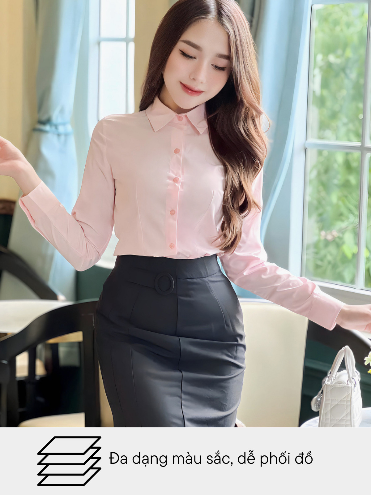 ÁO SƠ MI CHIẾT EO TAY DÀI AB0482
