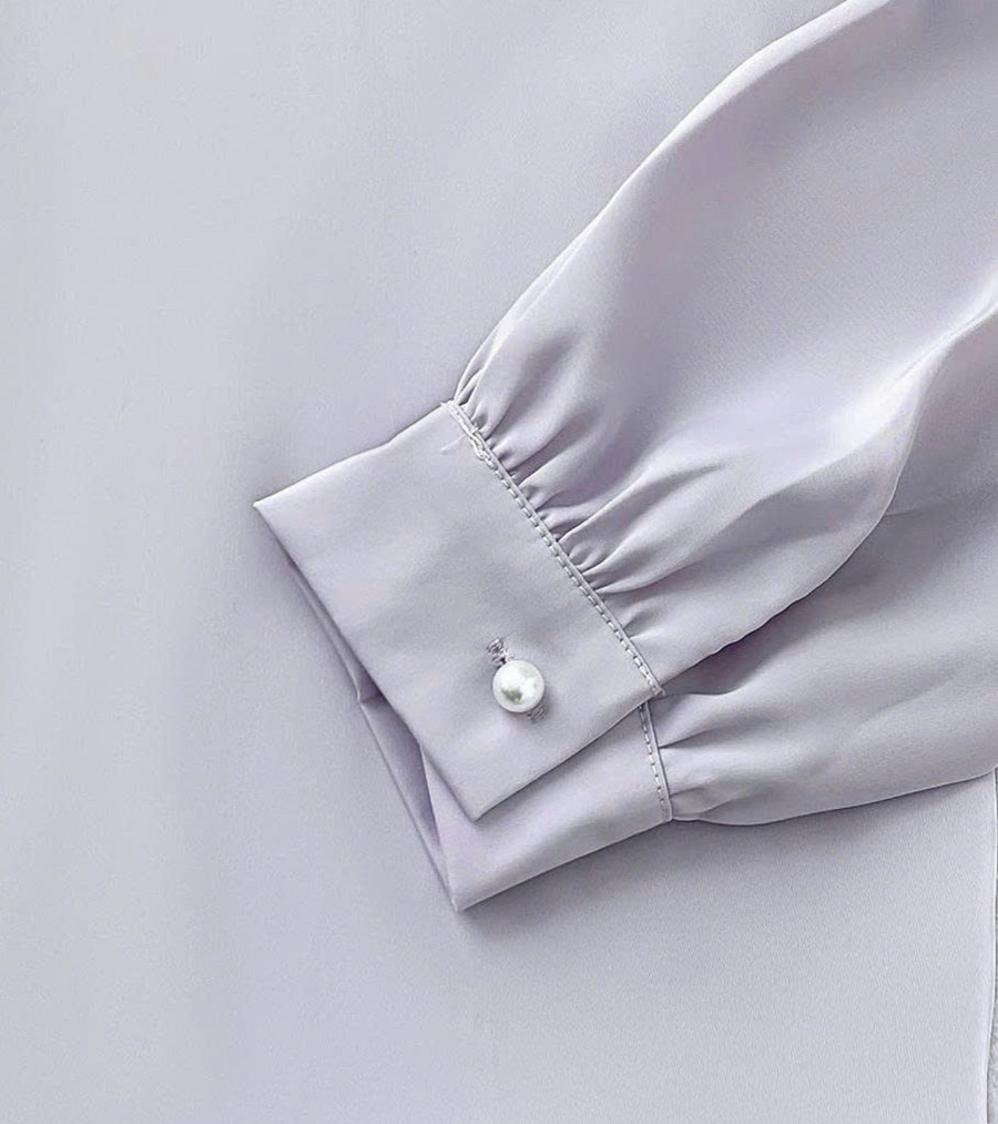 ÁO SƠ MI TAY DÀI CỔ TRÒN ĐÍNH HOA HI0019