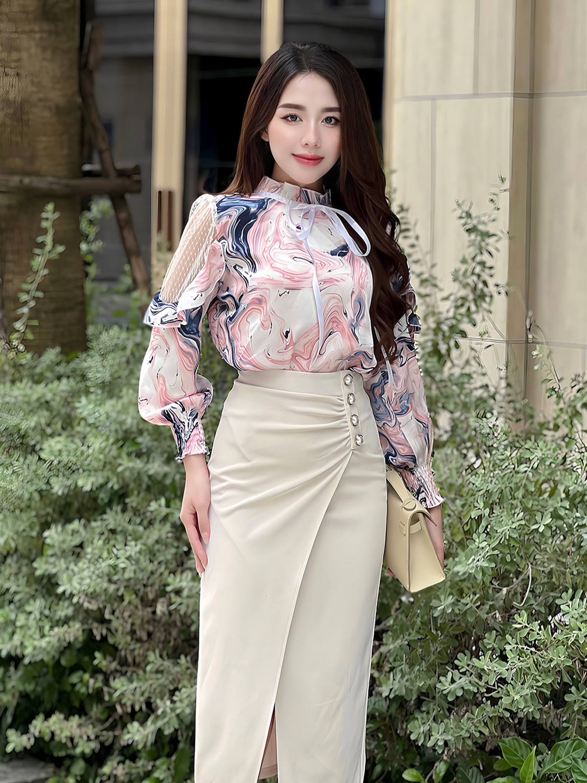VÁY ĐẮP TRƯỚC 4 NÚT AL0529