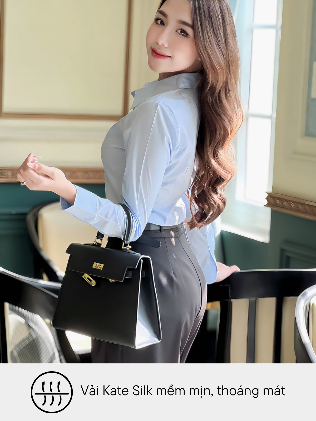 ÁO SƠ MI CHIẾT EO TAY DÀI AB0482