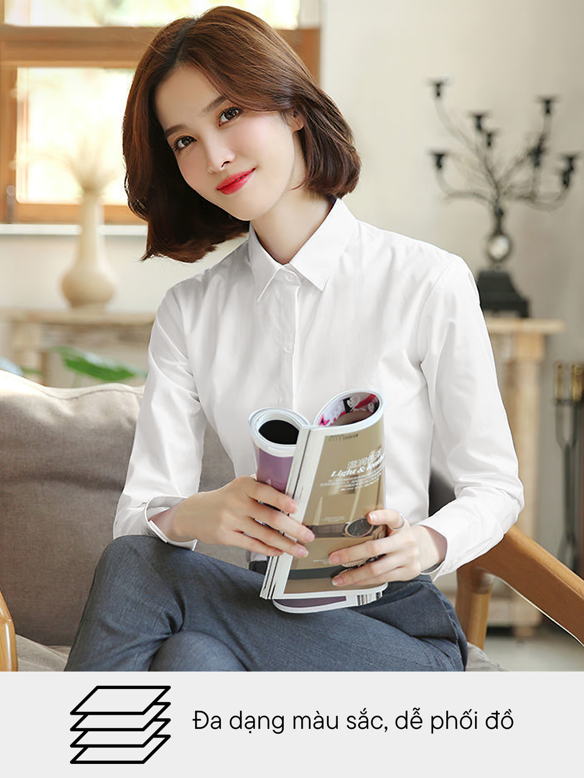 ÁO SƠ MI TAY DÀI BIG SIZE CHIẾT EO AB0480