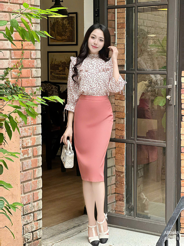 CHÂN VÁY BÚT CHÌ AB0419 Ruốc