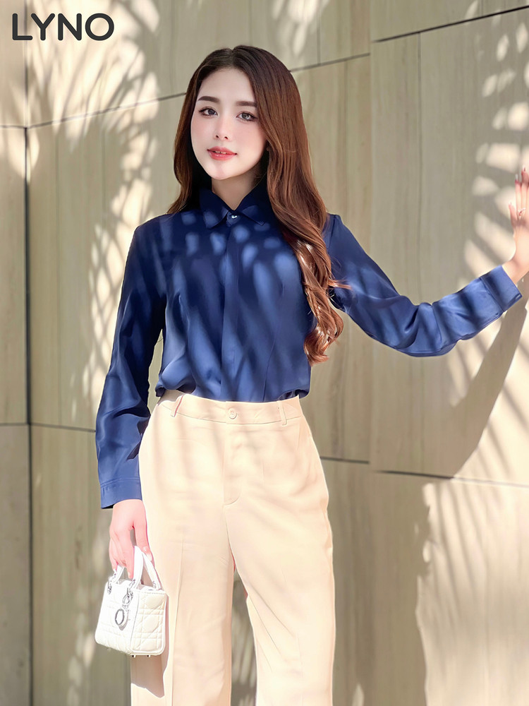 ÁO SƠ MI TAY DÀI CHIẾT EO AB0408 Xanh Navy