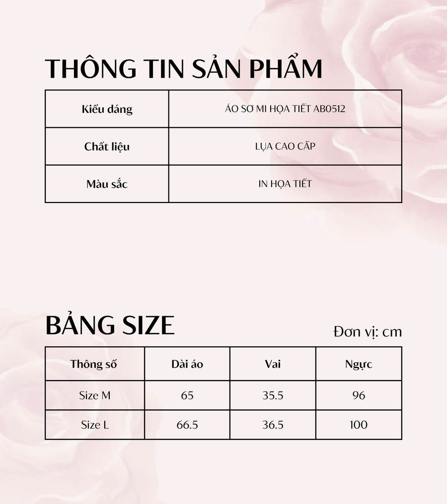 ÁO SƠ MI HỌA TIẾT HOA AB0512