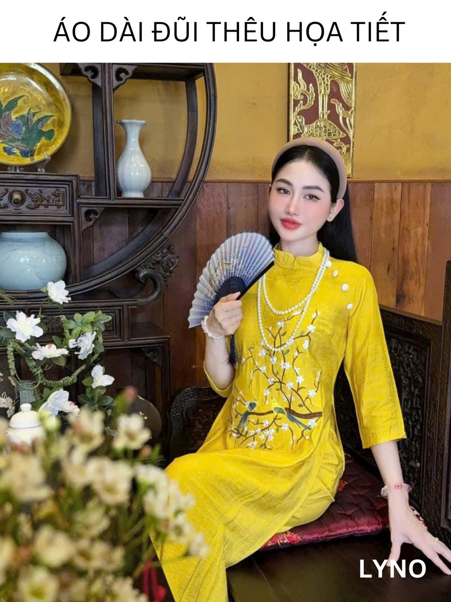 SET ÁO DÀI ĐŨI THÊU HỌA TIẾT AL0882