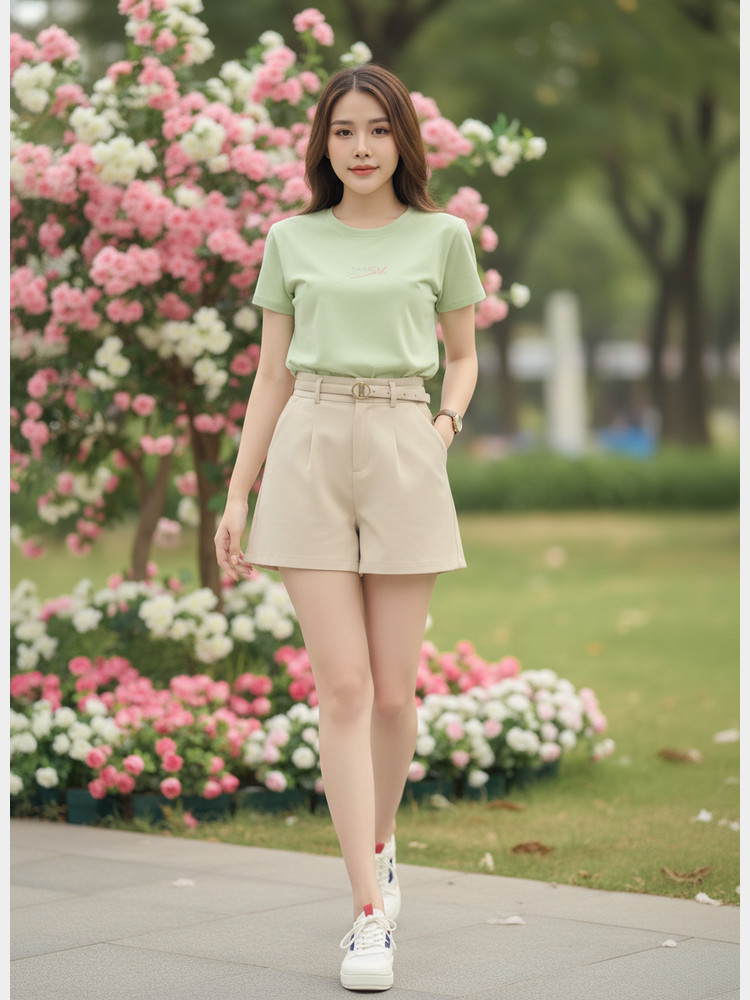 ÁO THUN NGẮN TAY FORM VỪA AL0933 Xanh Lá