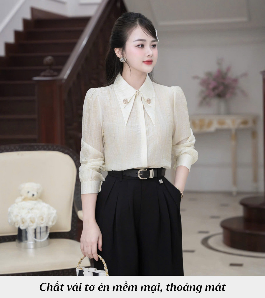 ÁO SƠ MI ĐÍNH KIM TUYẾN TAY DÀI AL0987