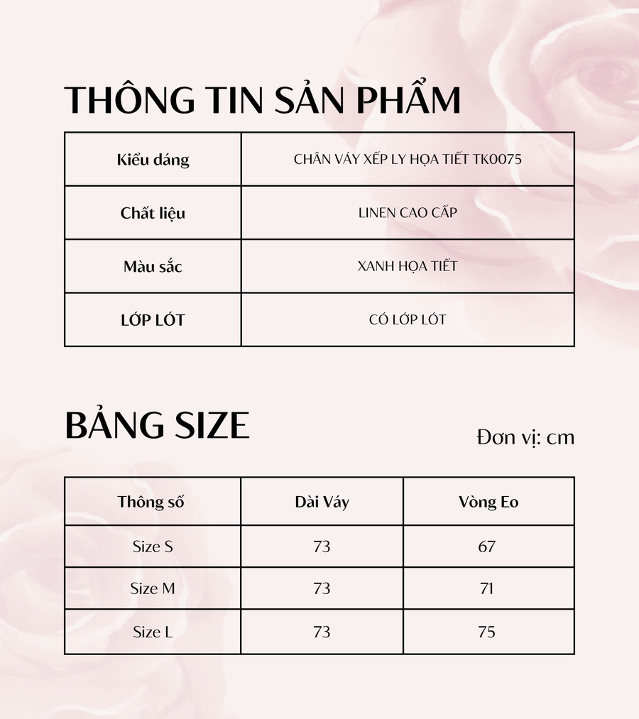 CHÂN VÁY XẾP LY HỌA TIẾT TK0075