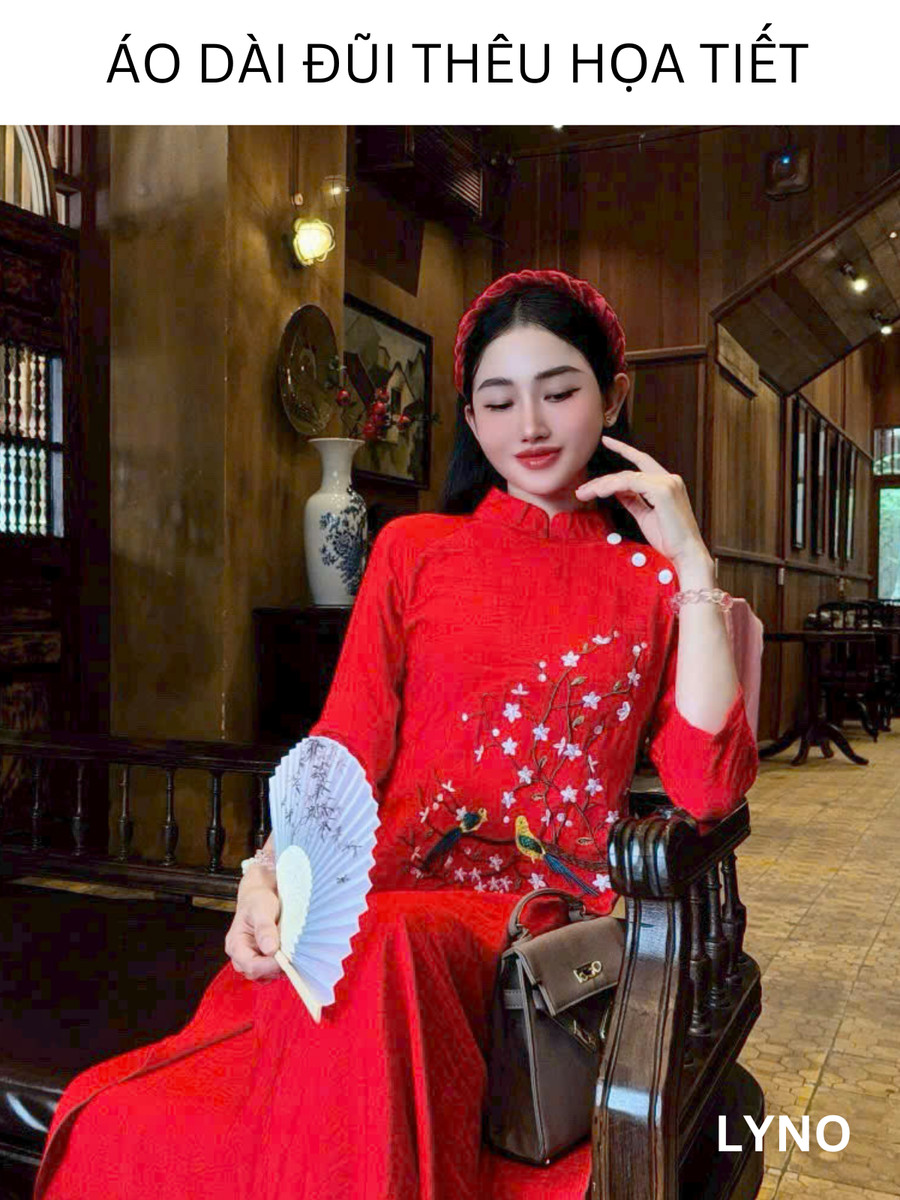 SET ÁO DÀI ĐŨI THÊU HỌA TIẾT AL0882
