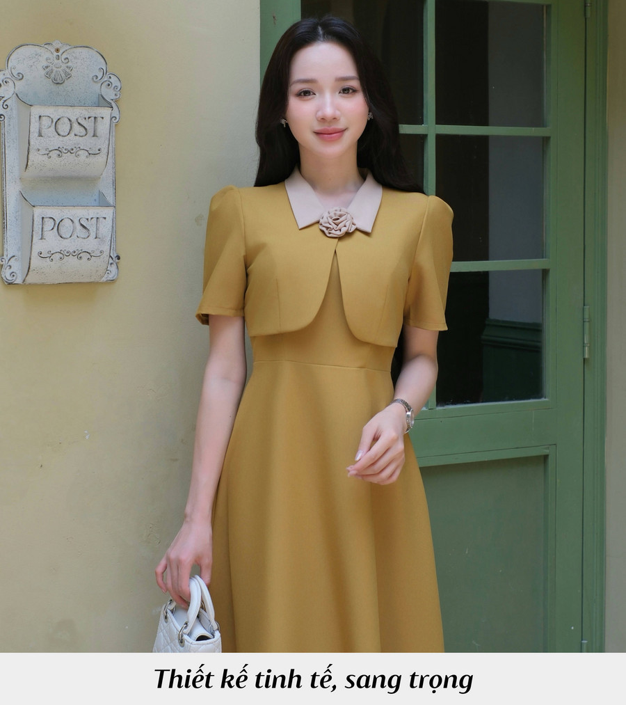 ĐẦM CỔ ĐÍNH HOA AL0919