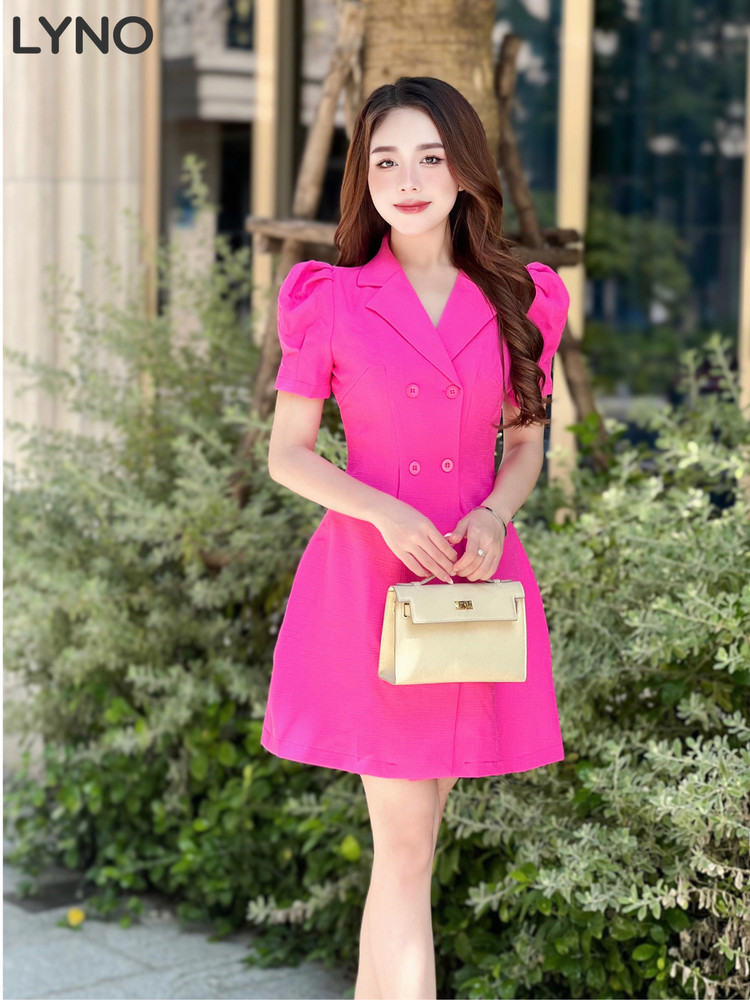 ĐẦM NGẮN CHỮ A AB0382 Hồng Sen