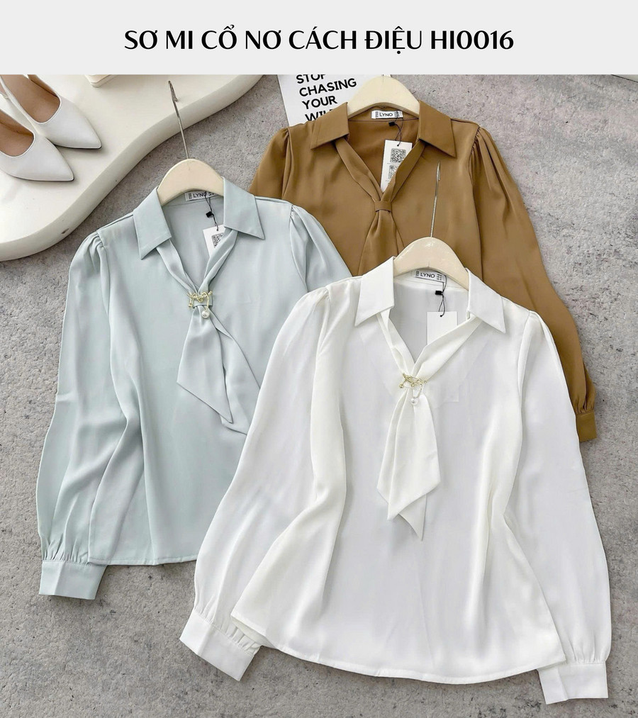 ÁO SƠ MI CỔ NƠ CÁCH ĐIỆU HI0016