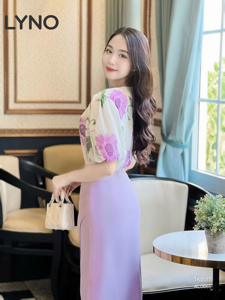 CHÂN VÁY XẾP LY AL0665 Tím