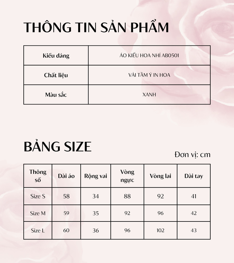 ÁO HỌA TIẾT HOA NHÍ  AB0501